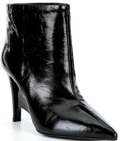 Jeffrey Campbell Wilda Crinkle Patent Pointed Toe Ankle Booties