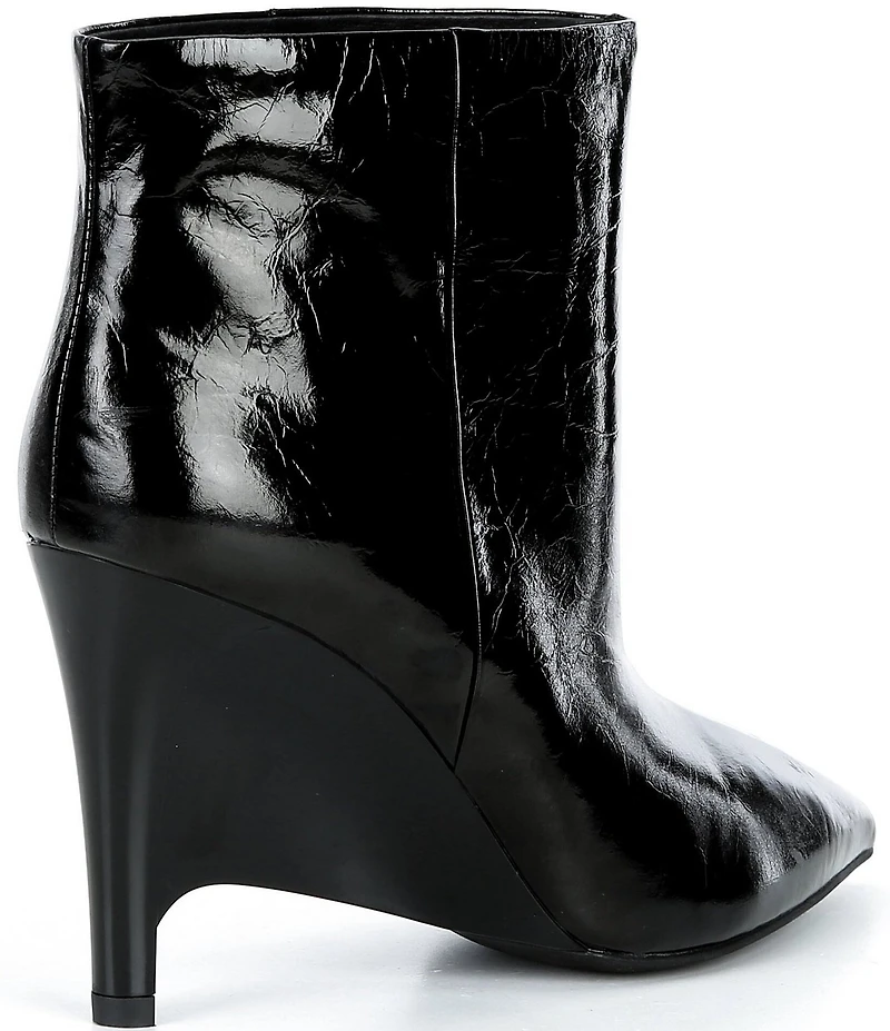 Jeffrey Campbell Wilda Crinkle Patent Pointed Toe Ankle Booties