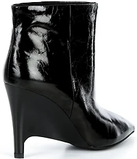 Jeffrey Campbell Wilda Crinkle Patent Pointed Toe Ankle Booties