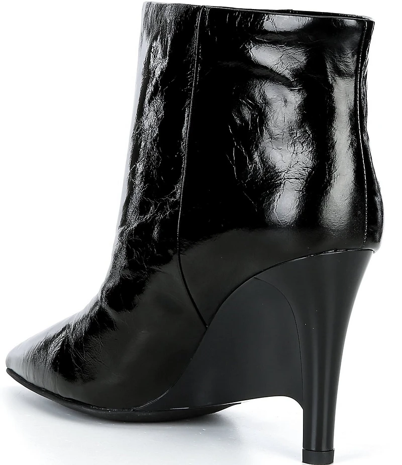 Jeffrey Campbell Wilda Crinkle Patent Pointed Toe Ankle Booties