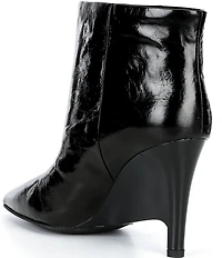Jeffrey Campbell Wilda Crinkle Patent Pointed Toe Ankle Booties