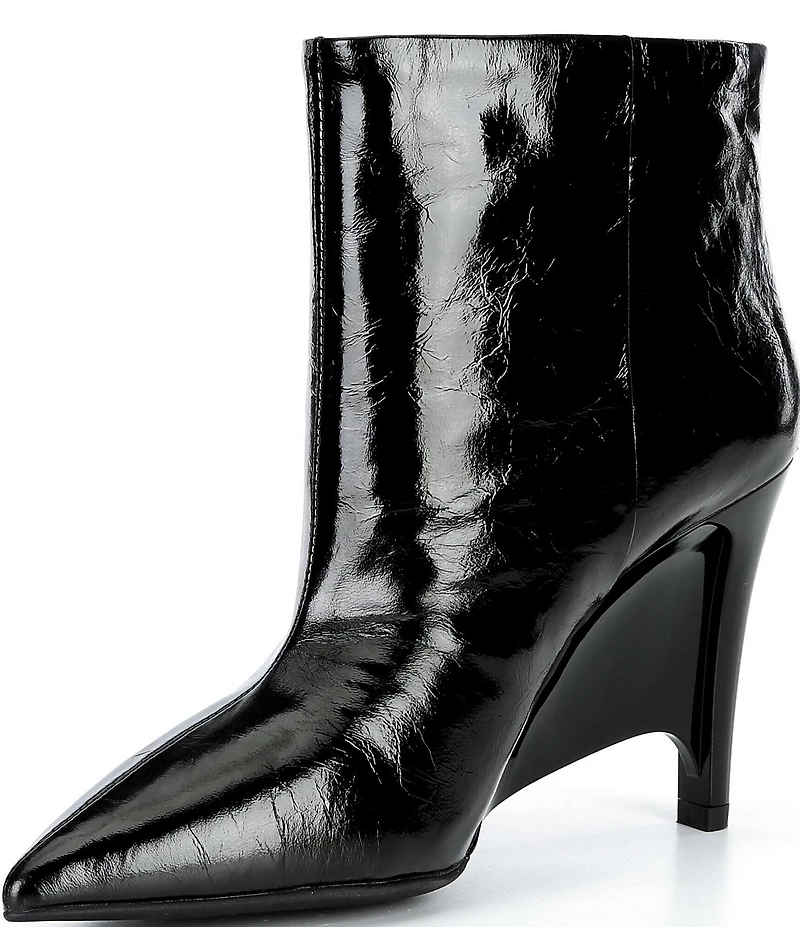 Jeffrey Campbell Wilda Crinkle Patent Pointed Toe Ankle Booties