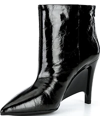 Jeffrey Campbell Wilda Crinkle Patent Pointed Toe Ankle Booties