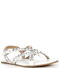 Jeffrey Campbell Xanthe Leather Studded Thong Flat Sandals