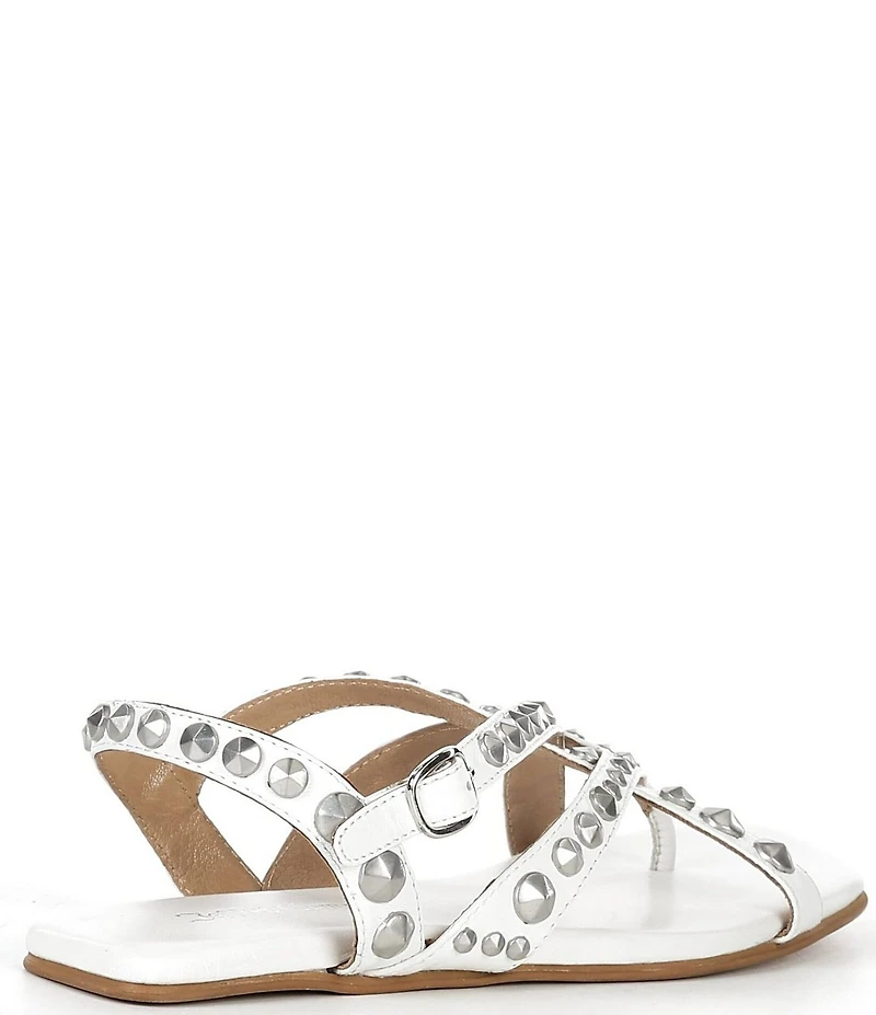 Jeffrey Campbell Xanthe Leather Studded Thong Flat Sandals
