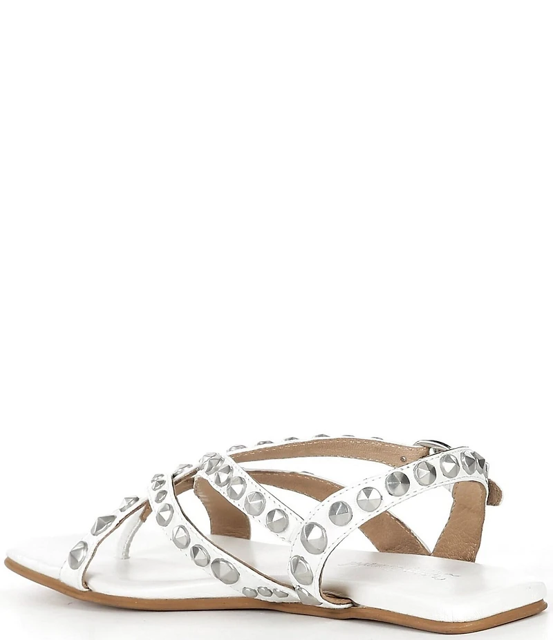 Jeffrey Campbell Xanthe Leather Studded Thong Flat Sandals