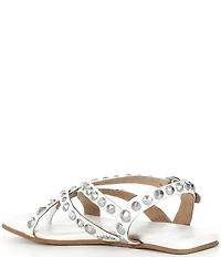 Jeffrey Campbell Xanthe Leather Studded Thong Flat Sandals