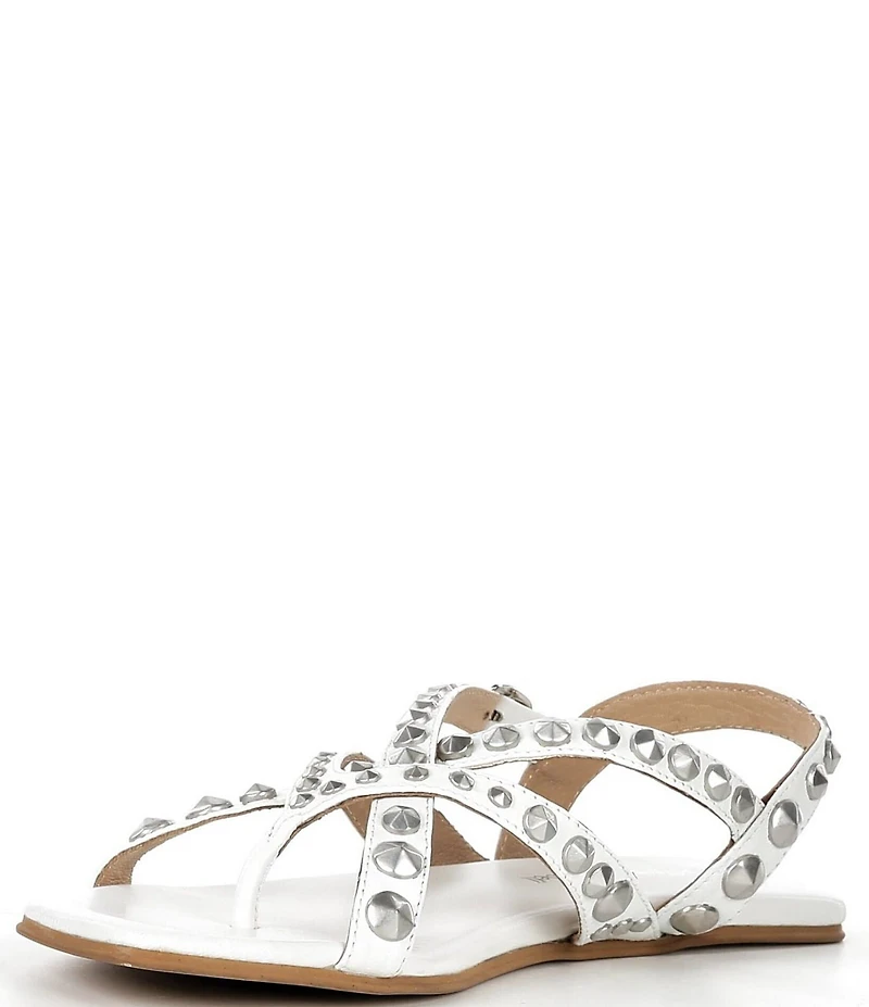 Jeffrey Campbell Xanthe Leather Studded Thong Flat Sandals