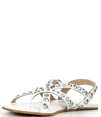 Jeffrey Campbell Xanthe Leather Studded Thong Flat Sandals