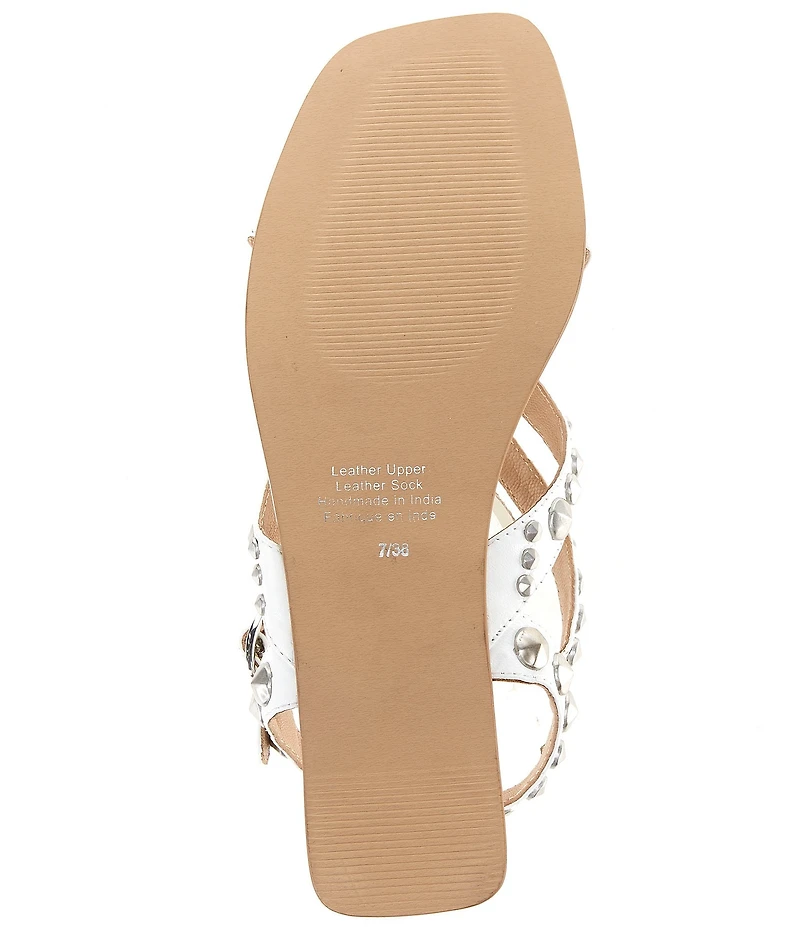Jeffrey Campbell Xanthe Leather Studded Thong Flat Sandals
