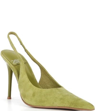 Jeffrey Campbell You-Wish Suede Stiletto Slingback Pumps