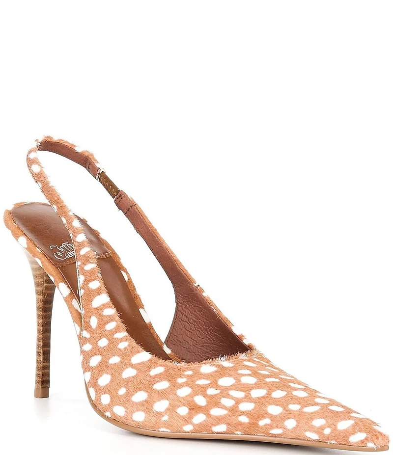 Jeffrey Campbell Youwish-F Spotted Calf Hair Slingback Pumps