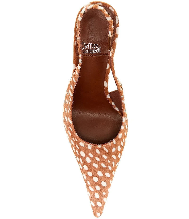 Jeffrey Campbell Youwish-F Spotted Calf Hair Slingback Pumps