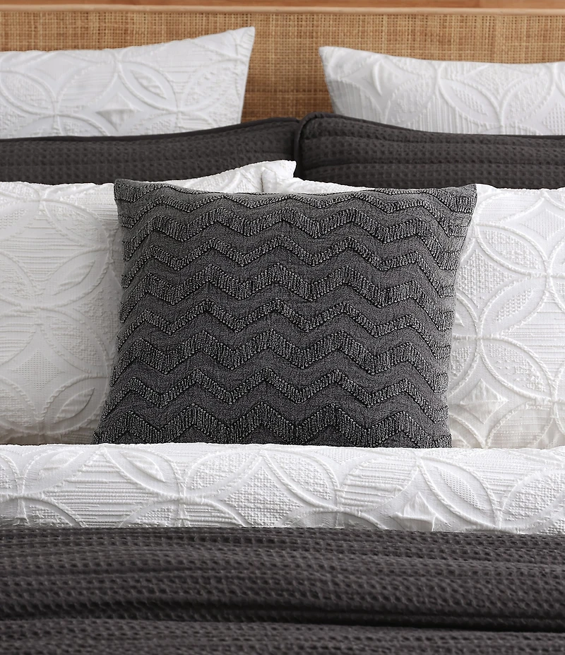 Jennifer Adams Canyon Bold Chevron Weave Decorative Square Pillow