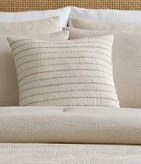 Jennifer Adams Ridge Woven Textured Stripe Decorative Square Pillow