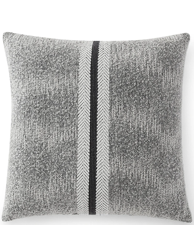 Jennifer Adams Strata Woven Bold Textured Stripe Decorative Square Pillow