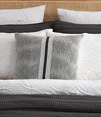 Jennifer Adams Strata Woven Bold Textured Stripe Decorative Square Pillow