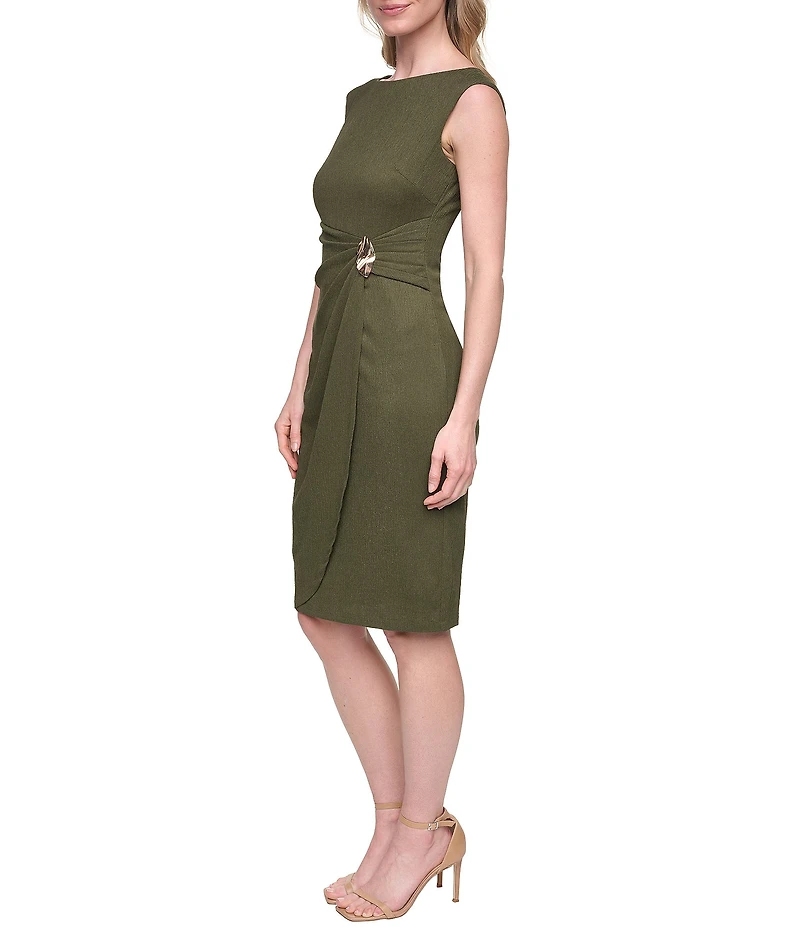 Jessica Howard Boat Neck Cap Sleeve Crinkle Knit Dress