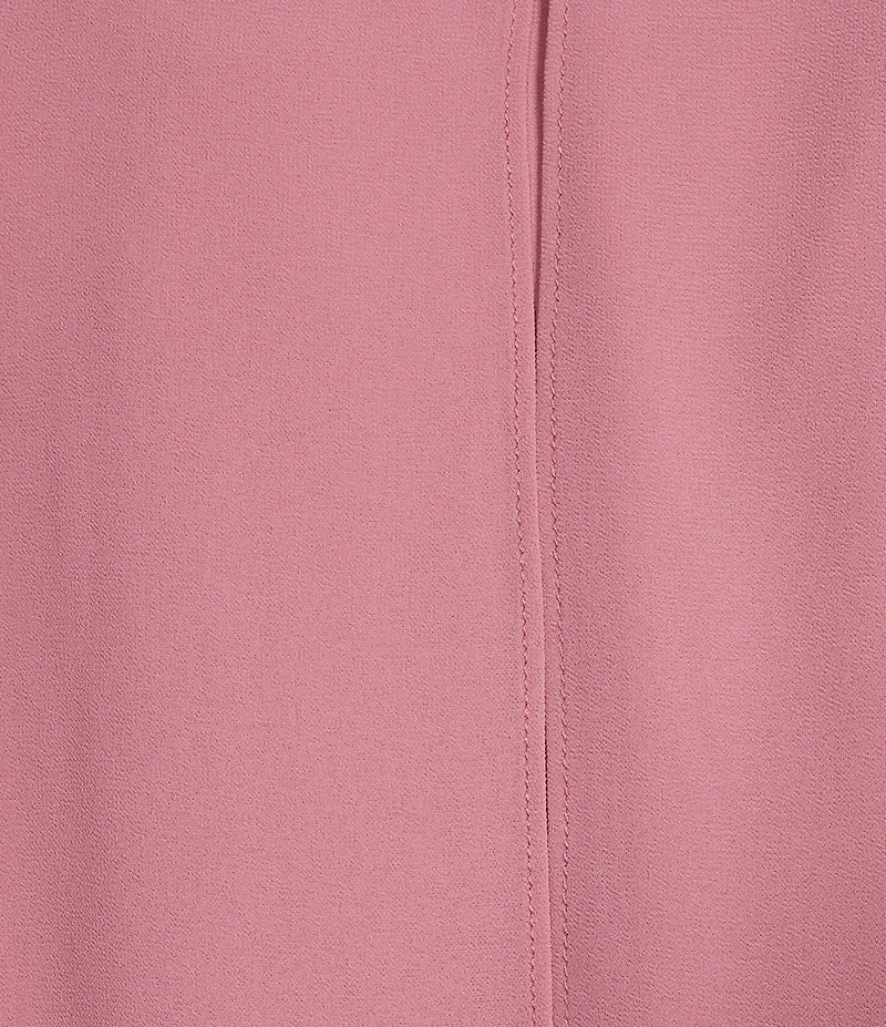 Jessica Howard Crew Neck Balloon Sleeve Spaghetti Tie Belt with Rhinestone Trim Souffle Chiffon Blouson Dress