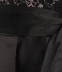 Jessica Howard Embroidered Bodice Tie Waist Gown