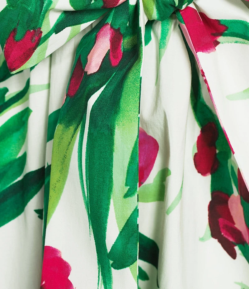 Jessica Howard Floral Print Dolman Sleeve V Neck Midi Dress