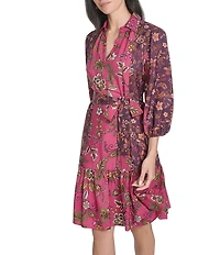 Jessica Howard Floral Print Long Sleeve Shirt Dress