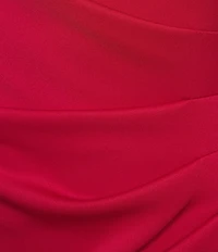 Jessica Howard Petite Size Boat Neck Tulip Sleeve Rhinestone Trim Sheath Gown