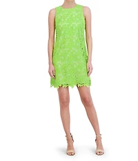 Jessica Howard Petite Size Sleeveless Crew Neck Lace Dress