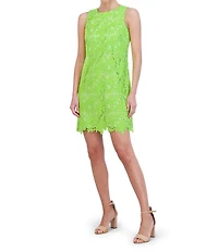 Jessica Howard Petite Size Sleeveless Crew Neck Lace Dress