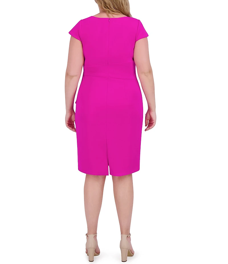 Jessica Howard Plus Size Cap Sleeve Sheath Dress
