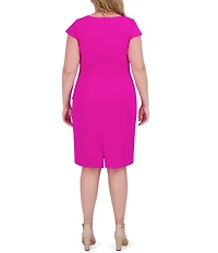 Jessica Howard Plus Size Cap Sleeve Sheath Dress
