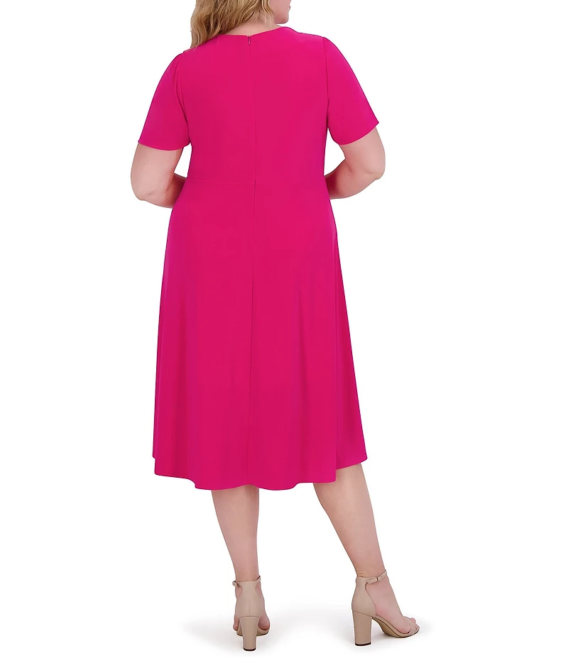Jessica Howard Plus Size Fit and Flare Midi Dress