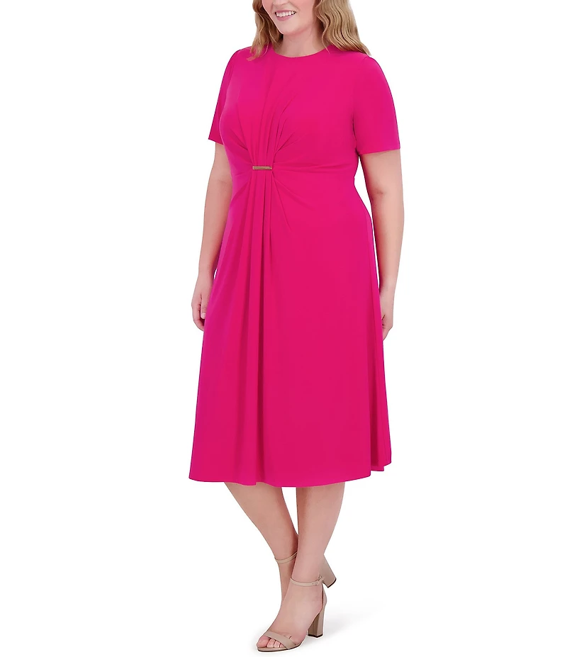 Jessica Howard Plus Size Fit and Flare Midi Dress