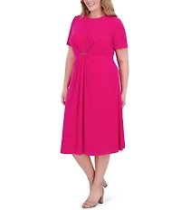 Jessica Howard Plus Size Fit and Flare Midi Dress