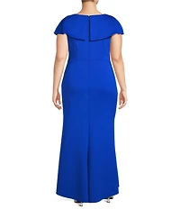 Jessica Howard Plus Size Scuba Knit Short Sleeve Sheath Dress