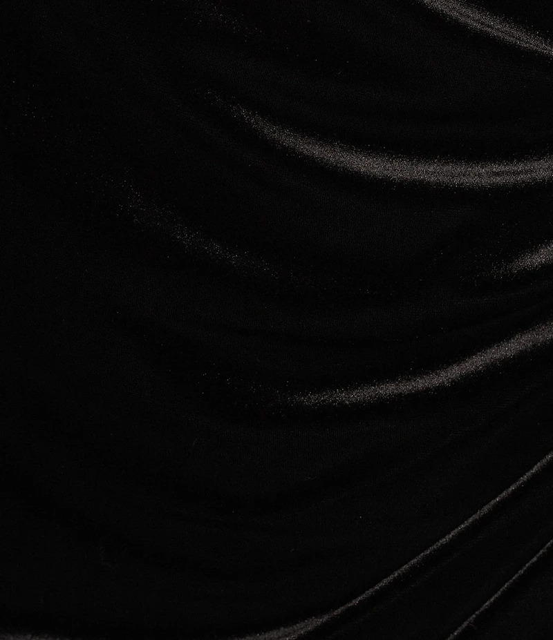 Jessica Howard Plus Size Stretch Velvet Boat Neck 3/4 Sleeve Lace Trim Side Pleat Sheath Dress
