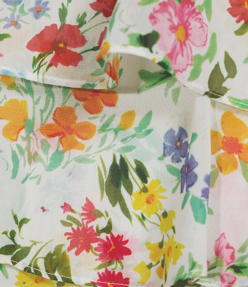 Jessica Howard Plus Size Tiered Floral Chiffon Dress