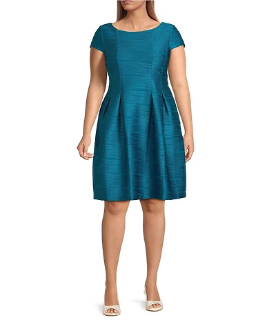 Jessica Howard Plus Size Wave Knit Fit and Flare Dress