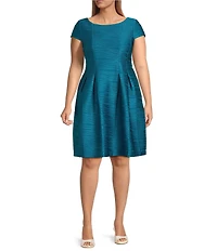 Jessica Howard Plus Size Wave Knit Fit and Flare Dress