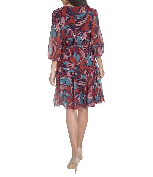 jessica howard women's mixed-media fit & flare midi dress Jessica Howard Mixed-media Fit & Flare Midi Dress in Blue