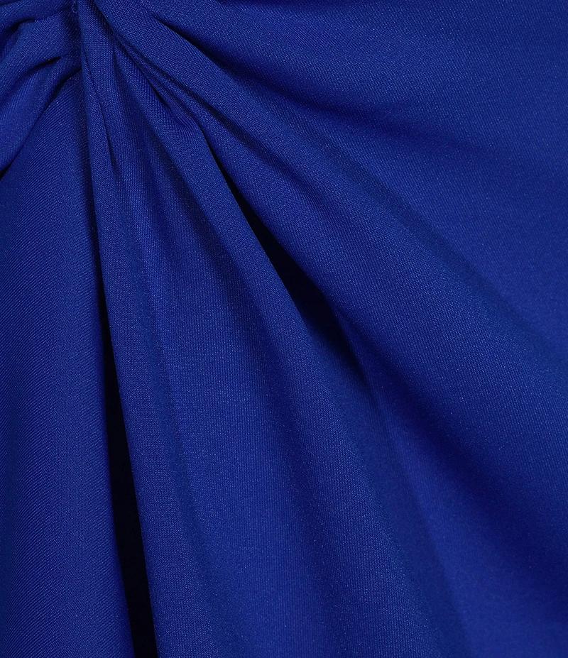 Jessica Howard Sleeveless V Neck Flounce Hem Gown