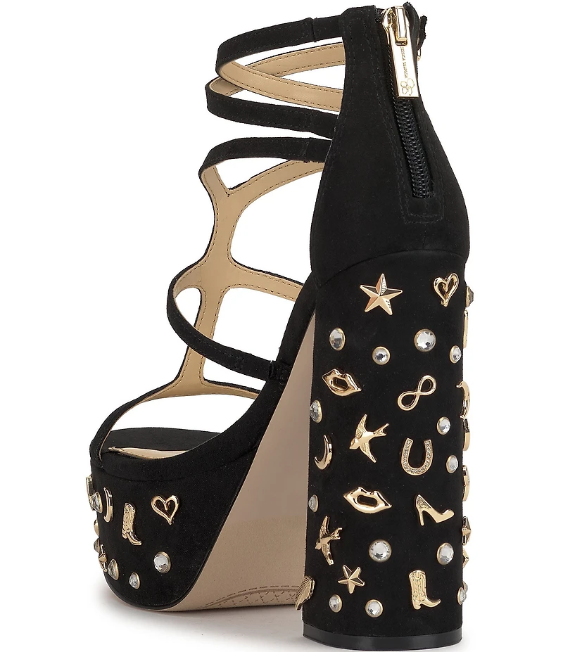 Jessica Simpson Aamina Embellished Ornament Platform Sandals