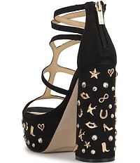 Jessica Simpson Aamina Embellished Ornament Platform Sandals