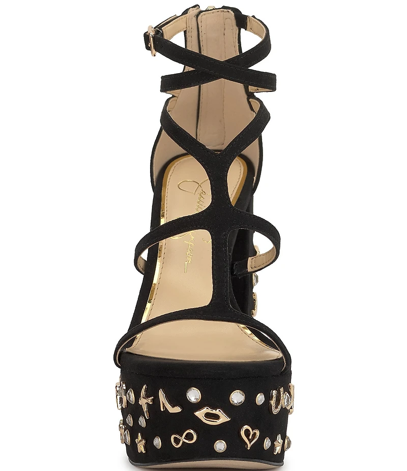 Jessica Simpson Aamina Embellished Ornament Platform Sandals