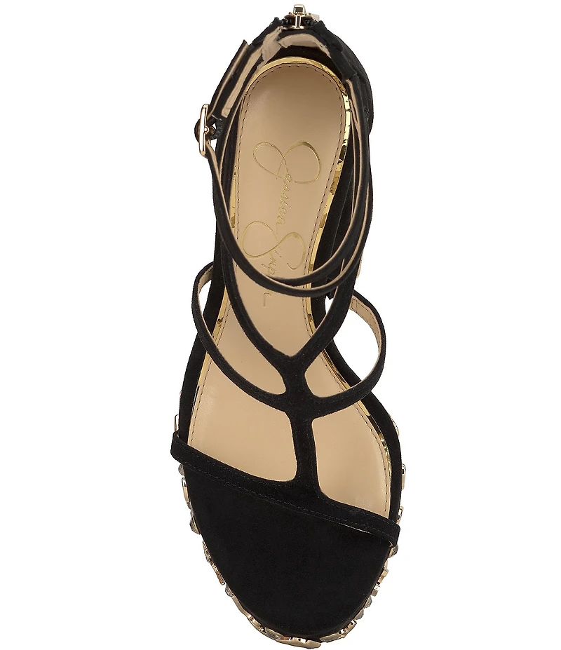 Jessica Simpson Aamina Embellished Ornament Platform Sandals
