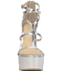 Jessica Simpson Aamina Lizard Embossed Platform Dress Sandals