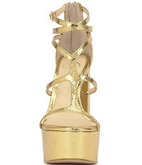 Jessica Simpson Aamina Lizard Embossed Platform Dress Sandals