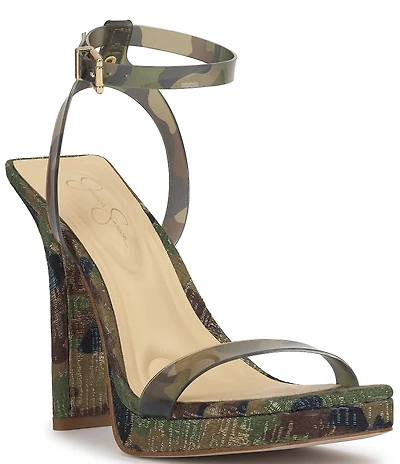 Jessica Simpson Adonia Camo Shimmer Platform Dress Sandals