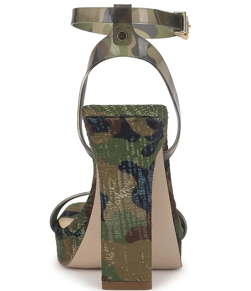 Jessica Simpson Adonia Camo Shimmer Platform Dress Sandals