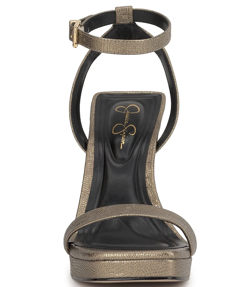 Jessica Simpson Adonia Embossed Shimmer Metallic Dress Sandals